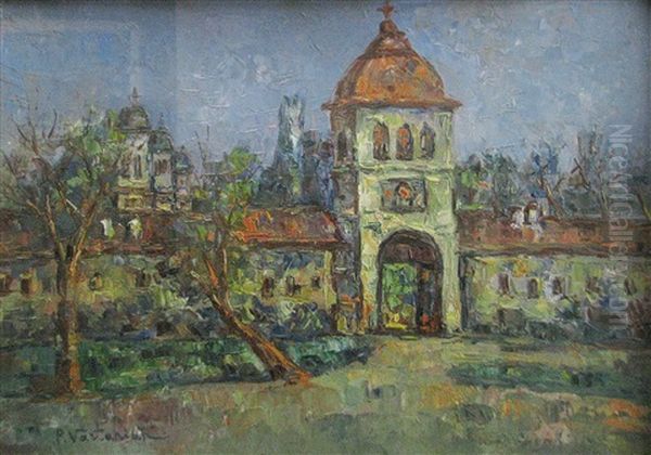 The Belfry Of Caldarusani Oil Painting by Partog Vartanian