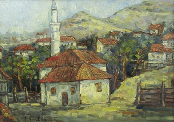 Dobrudgean Village Oil Painting by Partog Vartanian