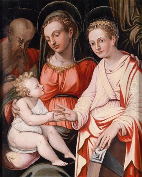 Madonna Mit Kind, Dem Heiligen Joseph Und Der Heiligen Katharina Oil Painting by Giorgio Vasari