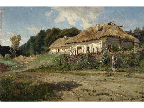 Landscape With A Hut Oil Painting by Sergei Ivanovich Vasil'kovsky