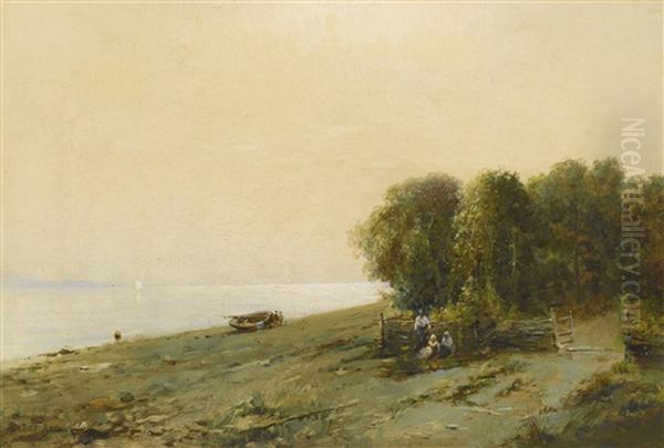 On The Shores Of The Dnieper Oil Painting by Sergei Ivanovich Vasil'kovsky