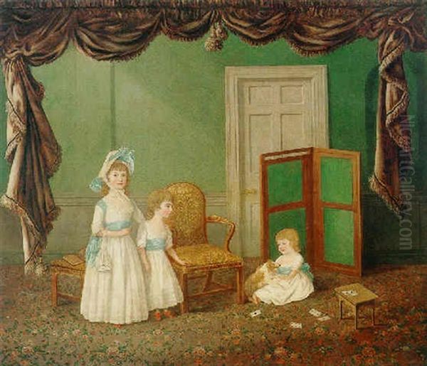 The Brydges Children Oil Painting by Lewis (of Bath) Vaslet