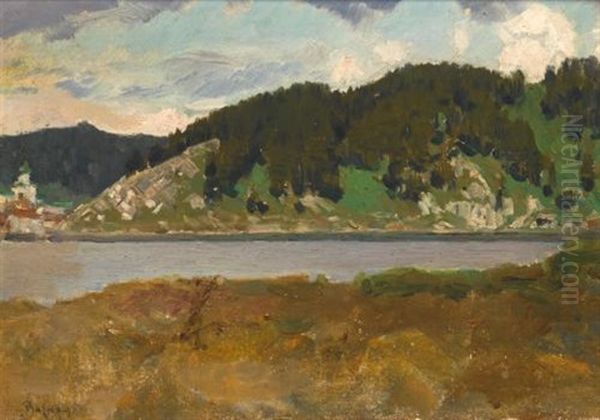 Landscape With Lake Oil Painting by Appolinari Mikhailovich Vasnetsov