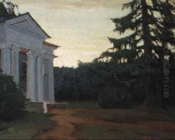 A Country Estate, Usadba, At Dusk Oil Painting by Appolinari Mikhailovich Vasnetsov