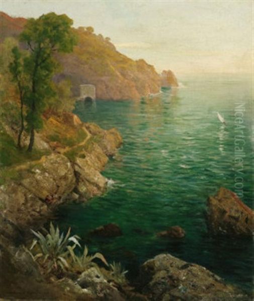 Sonnenuntergang An Der Kuste Von Capri Oil Painting by Appolinari Mikhailovich Vasnetsov