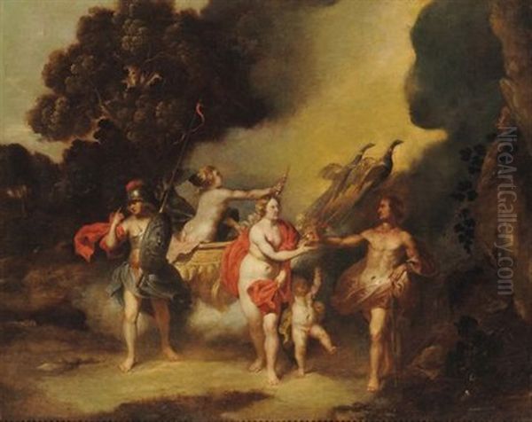 Giudizio Di Paride Oil Painting by Anton Maria Vassallo