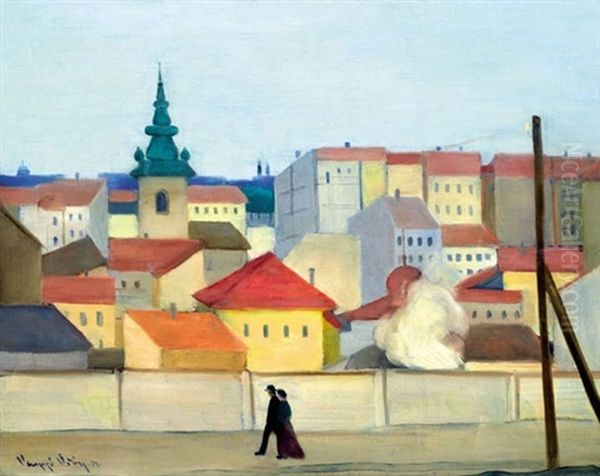 The Krisztina-town Oil Painting by Oedoen Vaszko