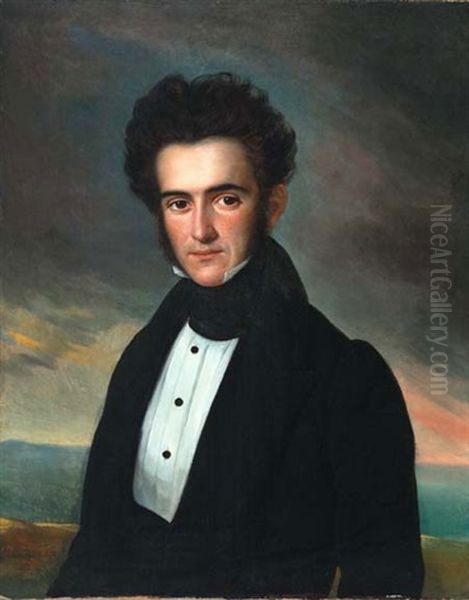 Portrait Of James Du Plessis Oil Painting by Jean Joseph Vaudechamp