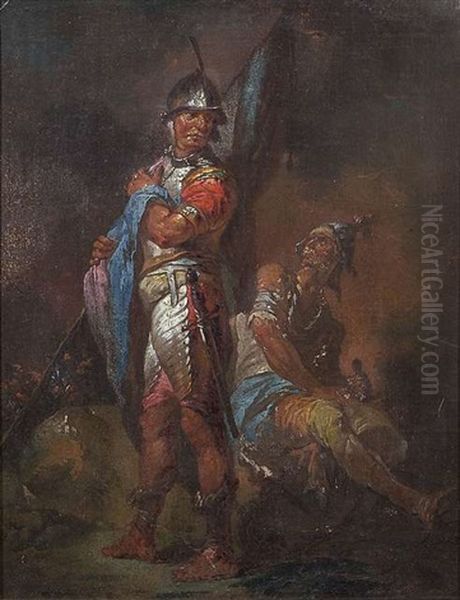 Zwei Soldaten Oil Painting by Jules Antoine Vauthier