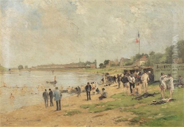 Port A L'anglais, 1895 Oil Painting by Pierre Louis Leger Vauthier