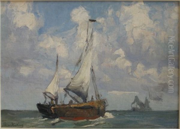 Le Bateau A Voiles Oil Painting by Pierre Louis Leger Vauthier