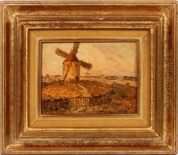 Landscape Oil Painting by Ernest Germain Vauthrin