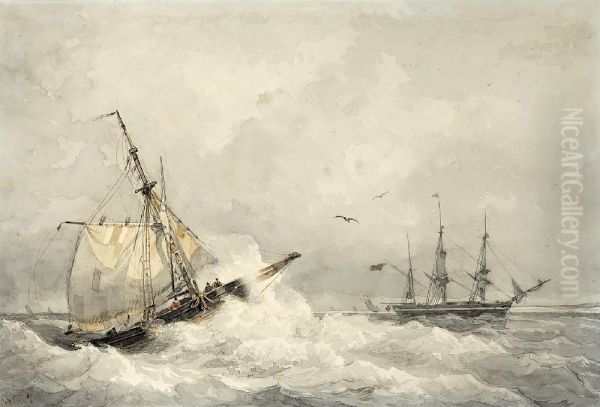 Marine Oil Painting by Frans Arnold Breuhaus de Groot