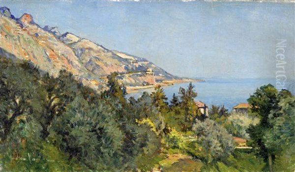 In Den Garten Bei Menton In Sudfrankreich Oil Painting by Andre Vautier