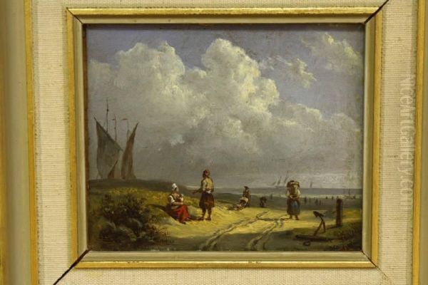 Vissers Op Het Strand Oil Painting by Frans Arnold Breuhaus de Groot