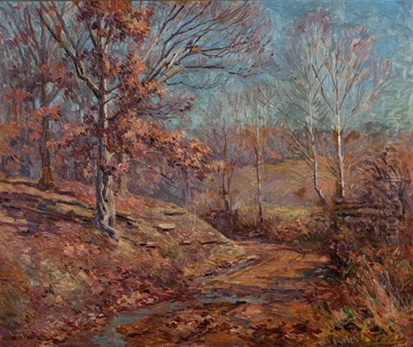 Fall Landscape With Path Oil Painting by Will Vawter