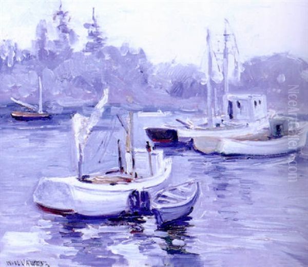 Fishing Boats Oil Painting by Will Vawter