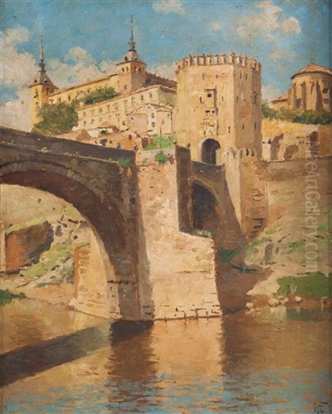 Tagus River At Toledo Oil Painting by Joao Jose Vaz