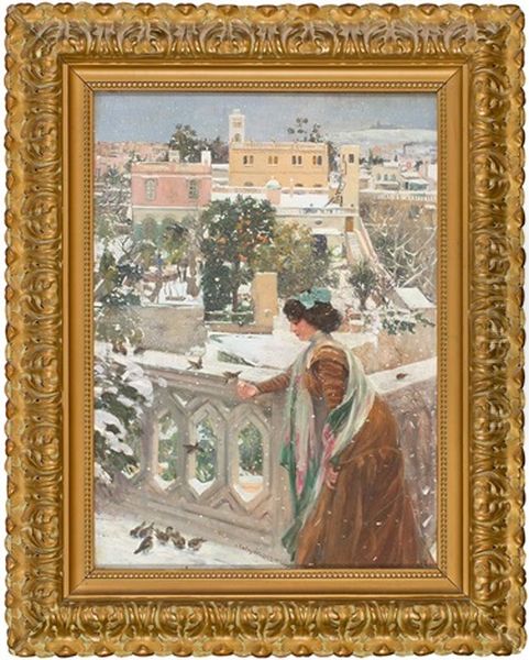 Vista De Sant Gervasi, Barcelona Oil Painting by Carlos Vazquez Ubeda