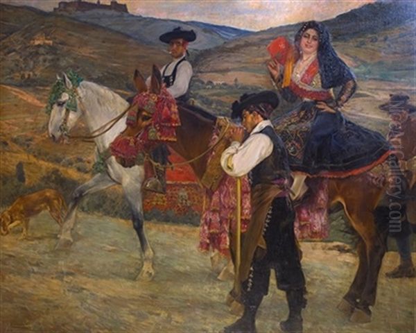 De Camino A La Romeria Oil Painting by Carlos Vazquez