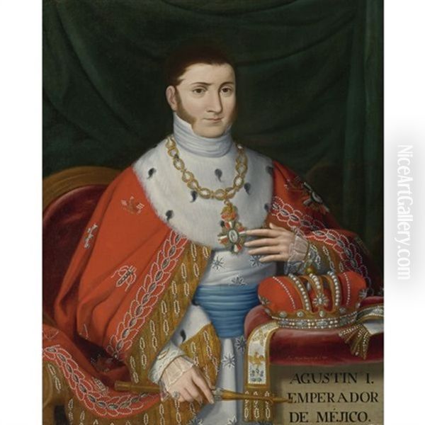 Agustin I. Emperador De Mejico Oil Painting by Jose Maria Tuser Vazquez