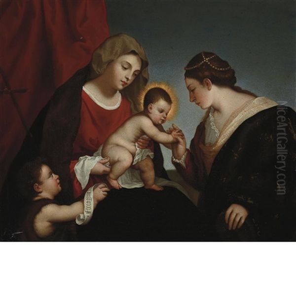 The Mystic Marriage Of St. Catherine Oil Painting by Francesco Vecellio