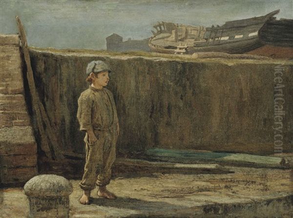 Absorbed Oil Painting by Elihu Vedder