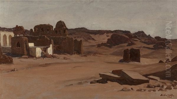 Modern Tombs, Aswan, Egypt Oil Painting by Elihu Vedder