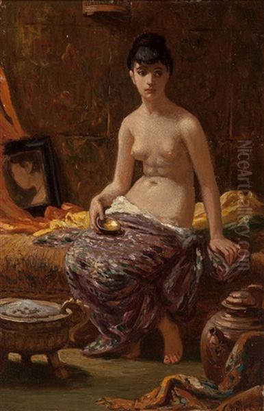 Study For Odalisque Oil Painting by Elihu Vedder