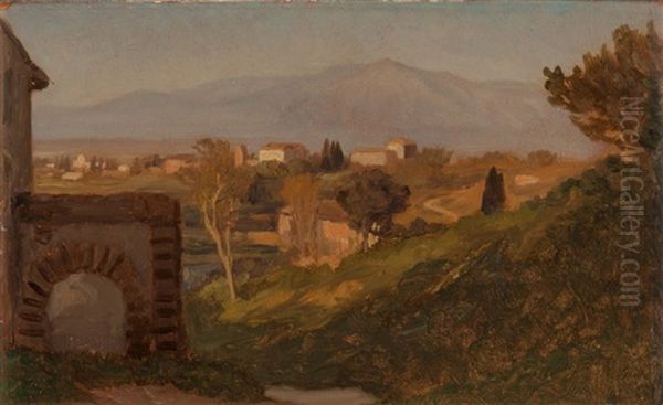 Roman Campagna Oil Painting by Elihu Vedder