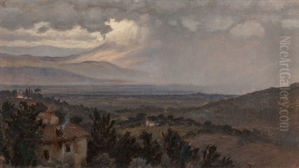 Umbrian Landscape, Italy Oil Painting by Elihu Vedder