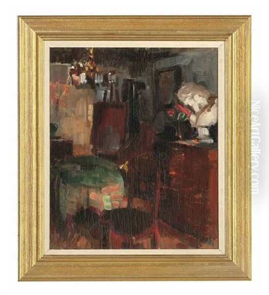 The Artist's Studio Oil Painting by Herman Albert Gude Vedel