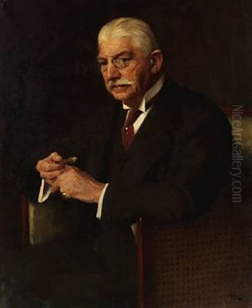 Portrait Of Carl Gammeltoft, Director Of The Danish Sugar Factories Oil Painting by Herman Albert Gude Vedel