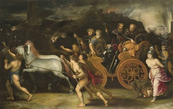 The Capture Of Rome Oil Painting by Otto Octavius van Veen