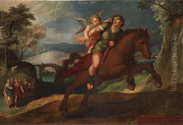 Fleeing Love Oil Painting by Otto Octavius van Veen