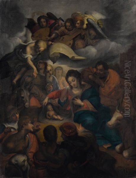 The Adoration Of The Shepherds by Otto Octavius van Veen