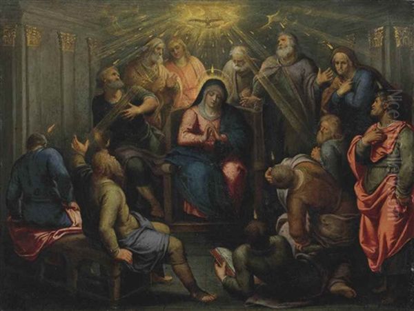 The Pentecost Oil Painting by Otto Octavius van Veen