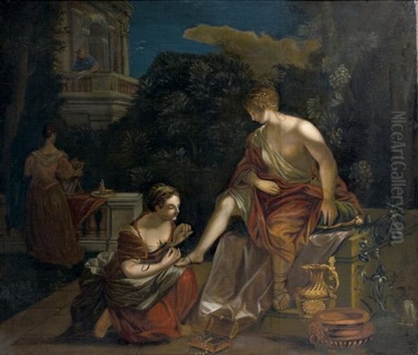 Bethsabee Au Bain Oil Painting by Pieter van Veen