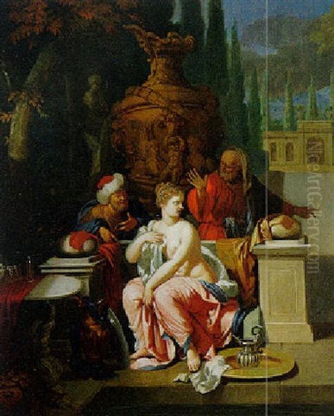 Susannah And The Elders Oil Painting by Pieter van Veen