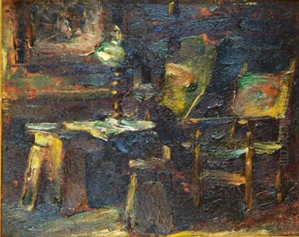 Interieur De La Piece De Repos Oil Painting by Enrico Vegetti