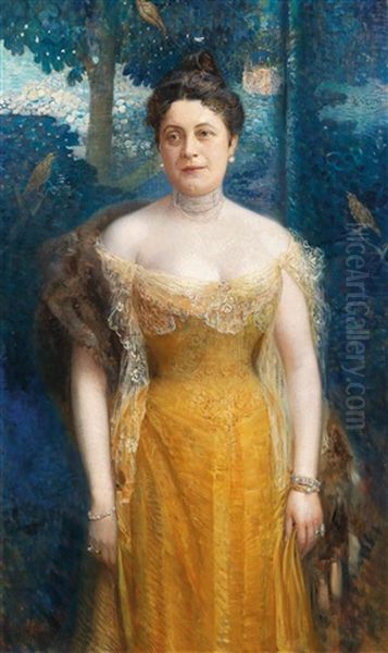 Portrait Of Louise Dobner Von Dobenau Oil Painting by Eduard Veith