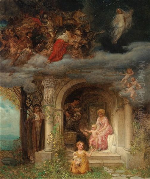 Allegorical Scene Oil Painting by Eduard Veith