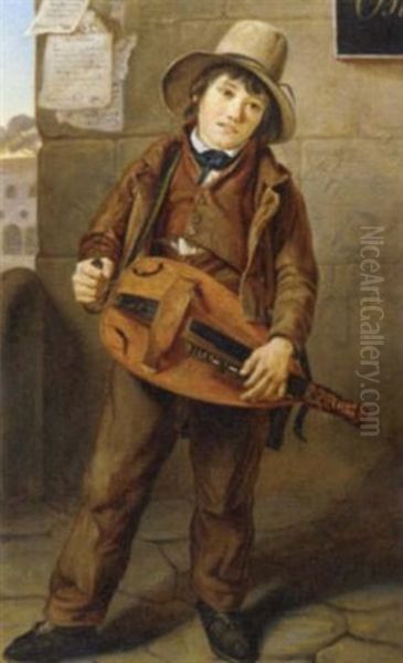 The Young Musician Oil Painting by Franz Veith