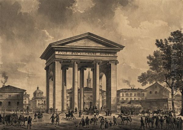 Porta Ticinese In Mailand by Johann Philipp Veith