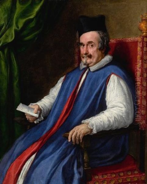 Portrait Of Monsignor Cristoforo Segni (d. 1661), Maggiordomo To Pope Innocent X Oil Painting by Diego Velazquez