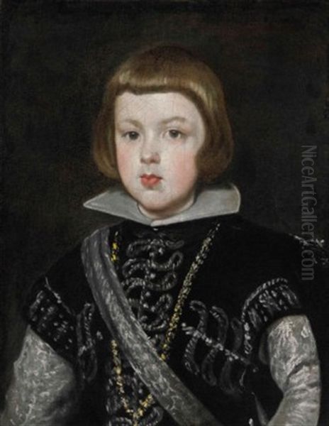 Portrait Of The Infante Baltasar Carlos (1629-1646), Son Of King Philip Iv Of Spain And His Wife Isabella Of Bourbon, Bust-length Oil Painting by Diego Velazquez