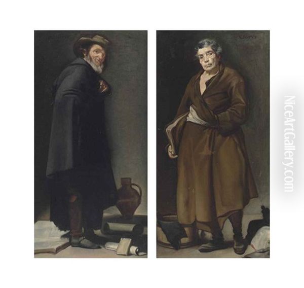 Menippus; And Aesop Oil Painting by Diego Velazquez