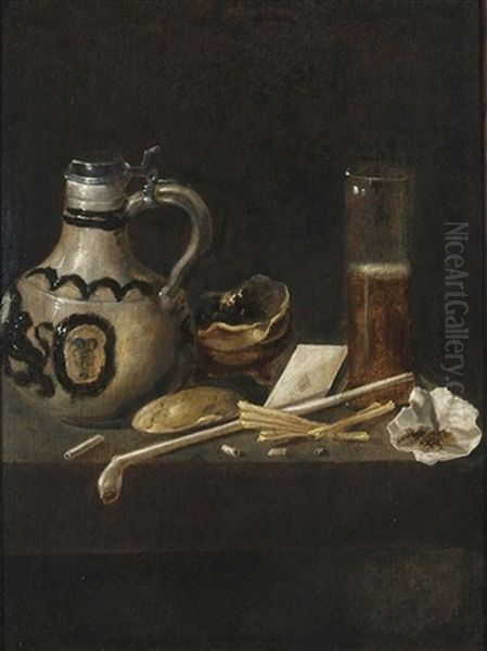 A Toebackje Still Life Oil Painting by Jan van de Velde III