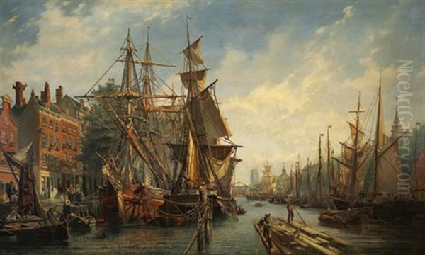 Amsterdam Oil Painting by Paulus Petrus van der Velden