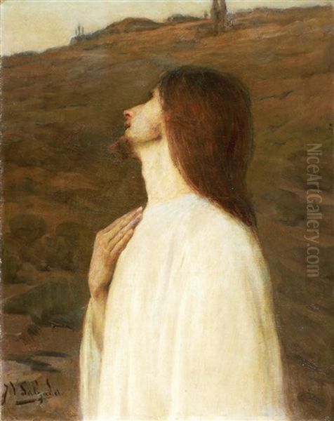 Jesus Cristo - Estudo Oil Painting by Jose Velloso Salgado